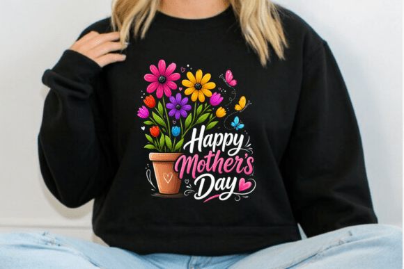 Download Happy Mothers Day Flower Pot Shirt PNG - Mothers Collection