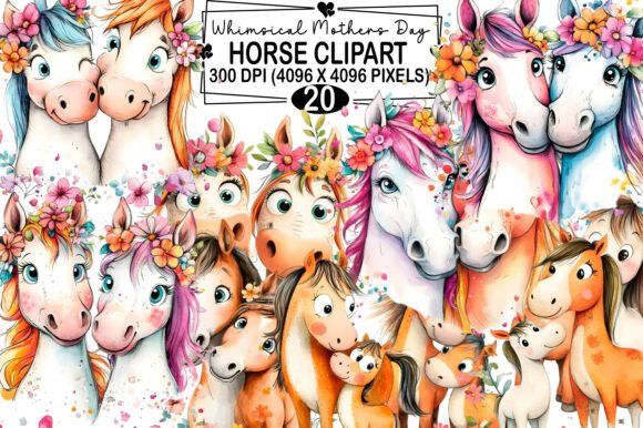 Download Whimsical Mothers Day Horse Clipart Png - Mothers Collection