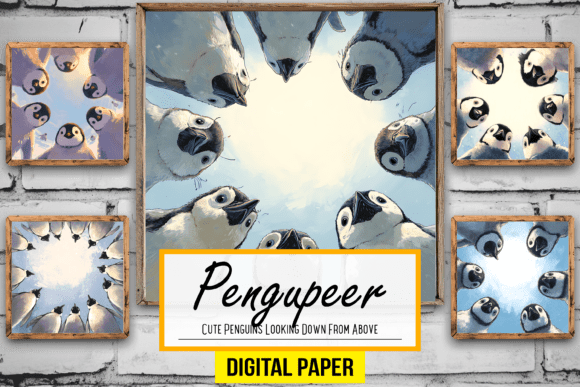 Download Cute Penguins Looking Down from Above - Above Collection