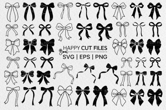 Download Coquette Bow Ribbon SVG Bundle Cut Files - Coquette bow Collection
