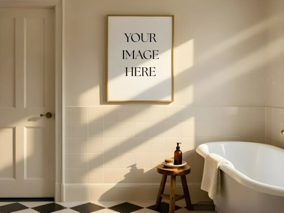 Download Classic Bathroom Frame Above Tub Mockup - Above Collection