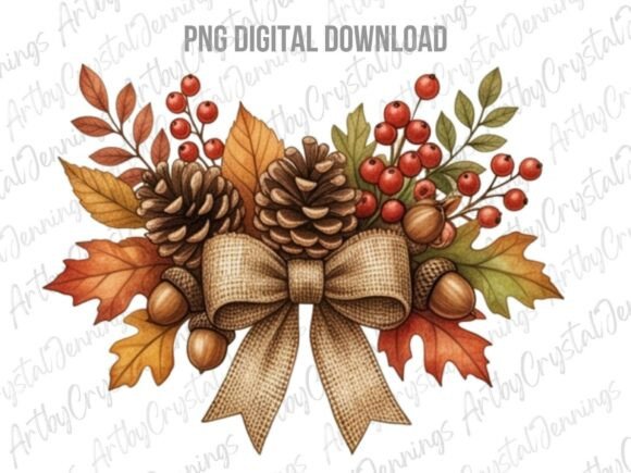 Download Autumn Pinecone Fall Coquette Bow PNG - Coquette bow Collection